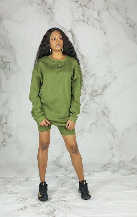 Sweatshirt and biker online shorts set